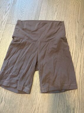 TNA Brown High-Waist Bike Shorts